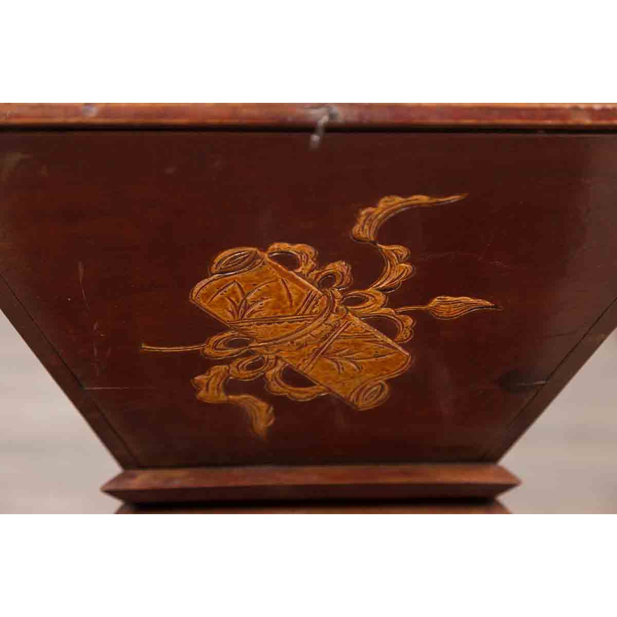 Vintage Burmese Prayer Book Holder with Unusual Shape and Carved Pedestal Base-18. Asian & Chinese Furniture, Art, Antiques, Vintage Home Décor for sale at FEA Home