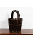 19th Century Southern Chinese Wooden Bucket with Large Handle and Metal Accents-10. Asian & Chinese Furniture, Art, Antiques, Vintage Home Décor for sale at FEA Home