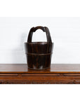 19th Century Southern Chinese Wooden Bucket with Large Handle and Metal Accents-11. Asian & Chinese Furniture, Art, Antiques, Vintage Home Décor for sale at FEA Home