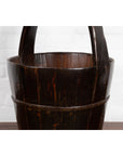 19th Century Southern Chinese Wooden Bucket with Large Handle and Metal Accents-6. Asian & Chinese Furniture, Art, Antiques, Vintage Home Décor for sale at FEA Home