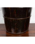 19th Century Southern Chinese Wooden Bucket with Large Handle and Metal Accents-7. Asian & Chinese Furniture, Art, Antiques, Vintage Home Décor for sale at FEA Home