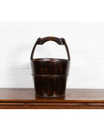 19th Century Southern Chinese Wooden Bucket with Large Handle and Metal Accents-9. Asian & Chinese Furniture, Art, Antiques, Vintage Home Décor for sale at FEA Home