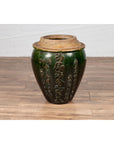 Chinese Contemporary Green Glazed Water Jug Pottery with Calligraphy-7. Asian & Chinese Furniture, Art, Antiques, Vintage Home Décor for sale at FEA Home
