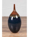 Vintage Northern Thai Chiang Mai Blue and Brown Vase from the Prem Collection-6. Asian & Chinese Furniture, Art, Antiques, Vintage Home Décor for sale at FEA Home
