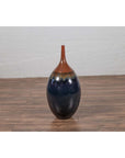 Vintage Northern Thai Chiang Mai Blue and Brown Vase from the Prem Collection-7. Asian & Chinese Furniture, Art, Antiques, Vintage Home Décor for sale at FEA Home