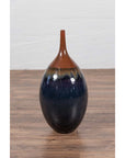 Vintage Northern Thai Chiang Mai Blue and Brown Vase from the Prem Collection-8. Asian & Chinese Furniture, Art, Antiques, Vintage Home Décor for sale at FEA Home