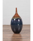 Vintage Northern Thai Chiang Mai Blue and Brown Vase from the Prem Collection-9. Asian & Chinese Furniture, Art, Antiques, Vintage Home Décor for sale at FEA Home