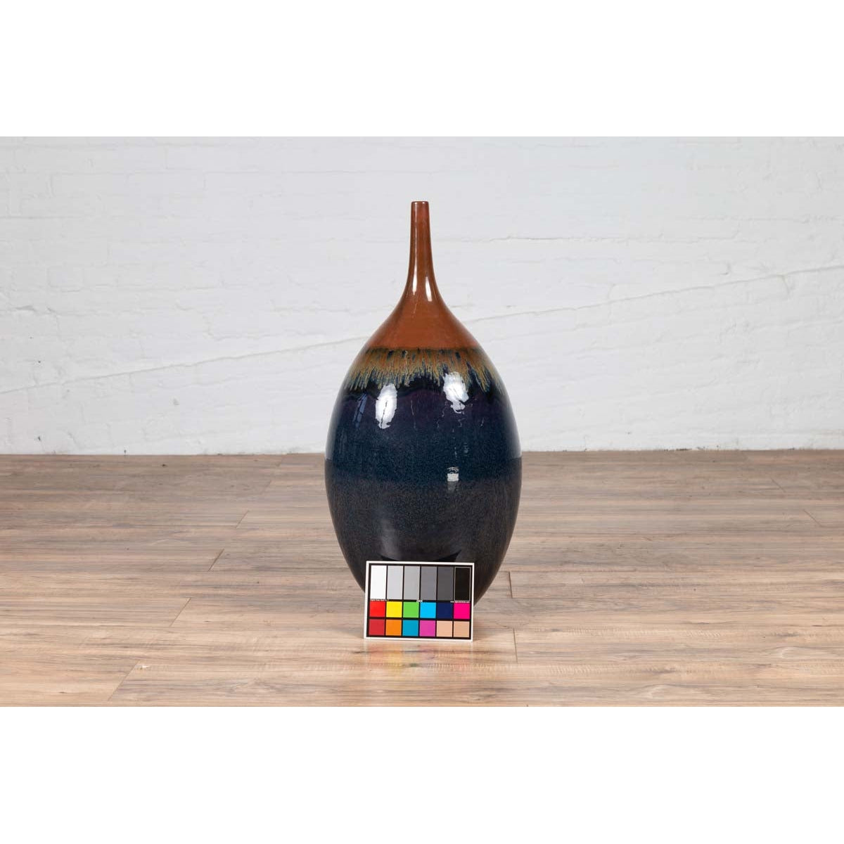Vintage Northern Thai Chiang Mai Blue and Brown Vase from the Prem Collection-4. Asian & Chinese Furniture, Art, Antiques, Vintage Home Décor for sale at FEA Home