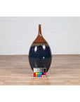 Vintage Northern Thai Chiang Mai Blue and Brown Vase from the Prem Collection-4. Asian & Chinese Furniture, Art, Antiques, Vintage Home Décor for sale at FEA Home