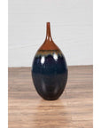 Vintage Northern Thai Chiang Mai Blue and Brown Vase from the Prem Collection-11. Asian & Chinese Furniture, Art, Antiques, Vintage Home Décor for sale at FEA Home