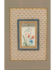Indian Floral Still-Life from the Midcentury Period with Flowers and Calligraphy-1. Asian & Chinese Furniture, Art, Antiques, Vintage Home Décor for sale at FEA Home