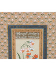 Indian Floral Still-Life from the Midcentury Period with Flowers and Calligraphy-5. Asian & Chinese Furniture, Art, Antiques, Vintage Home Décor for sale at FEA Home