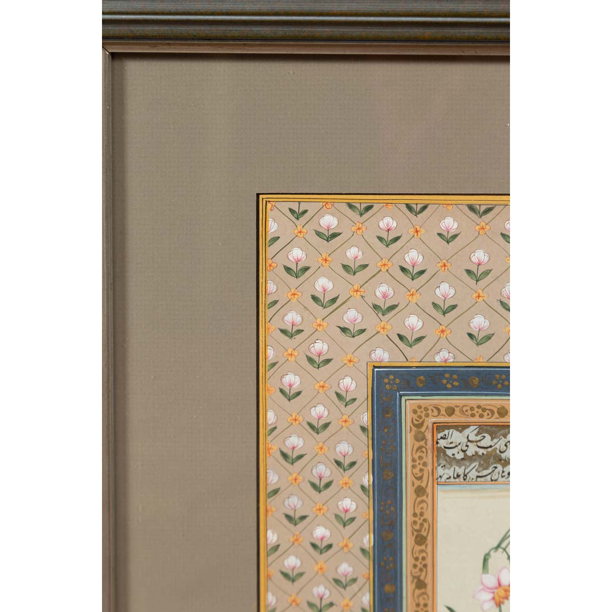 Indian Floral Still-Life from the Midcentury Period with Flowers and Calligraphy-7. Asian & Chinese Furniture, Art, Antiques, Vintage Home Décor for sale at FEA Home