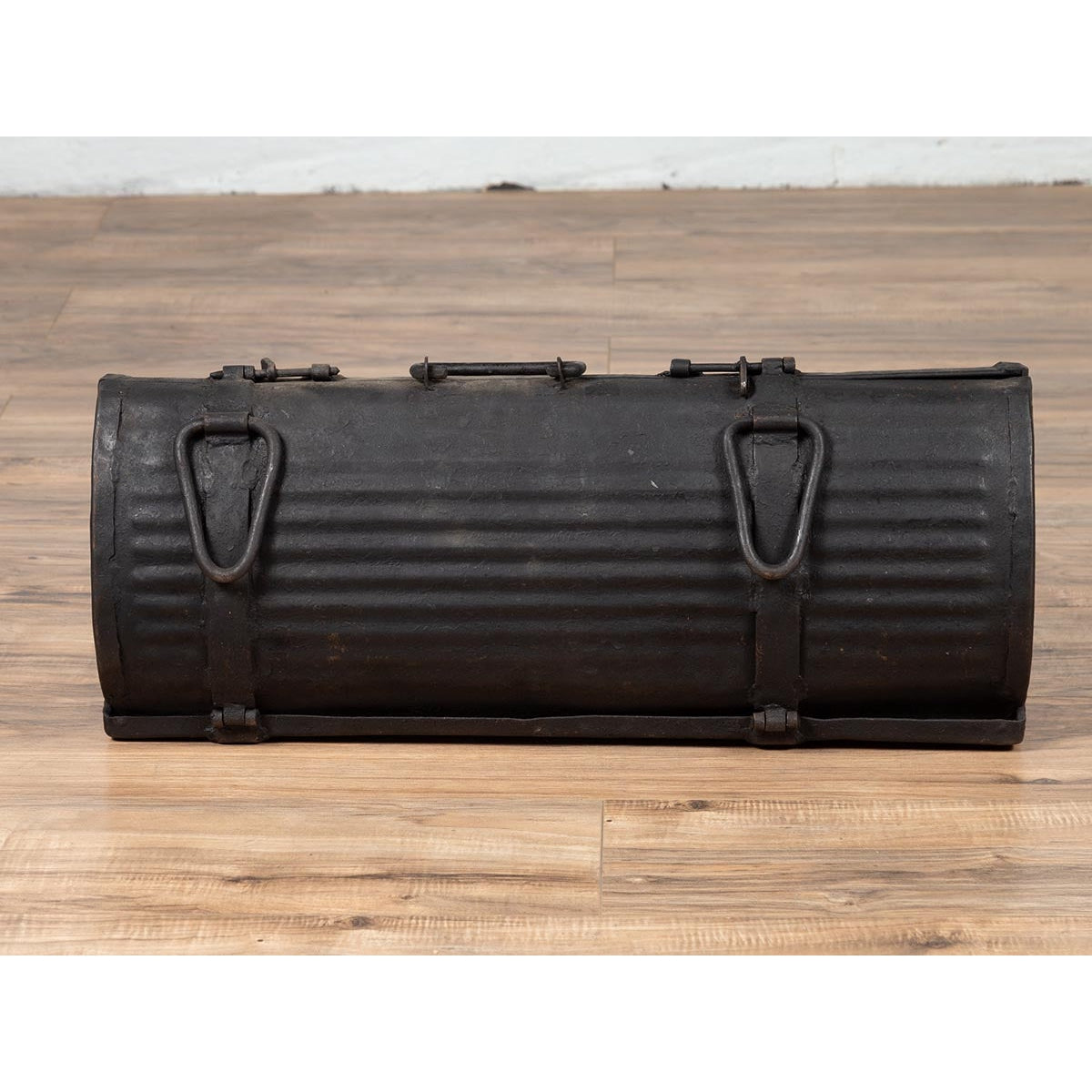 Early 20th Century Industrial Metal Tool Box with Dark Patina, Found in India-4. Asian & Chinese Furniture, Art, Antiques, Vintage Home Décor for sale at FEA Home