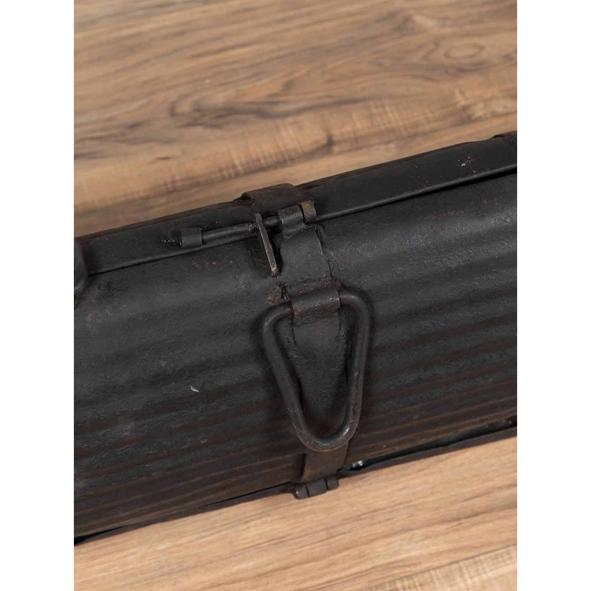Early 20th Century Industrial Metal Tool Box with Dark Patina, Found in India-9. Asian & Chinese Furniture, Art, Antiques, Vintage Home Décor for sale at FEA Home