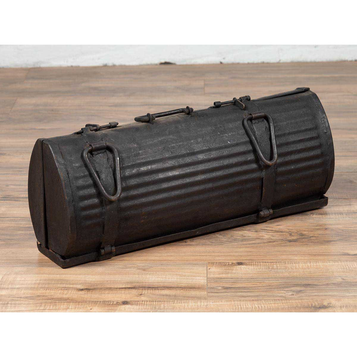 Early 20th Century Industrial Metal Tool Box with Dark Patina, Found in India-3. Asian & Chinese Furniture, Art, Antiques, Vintage Home Décor for sale at FEA Home