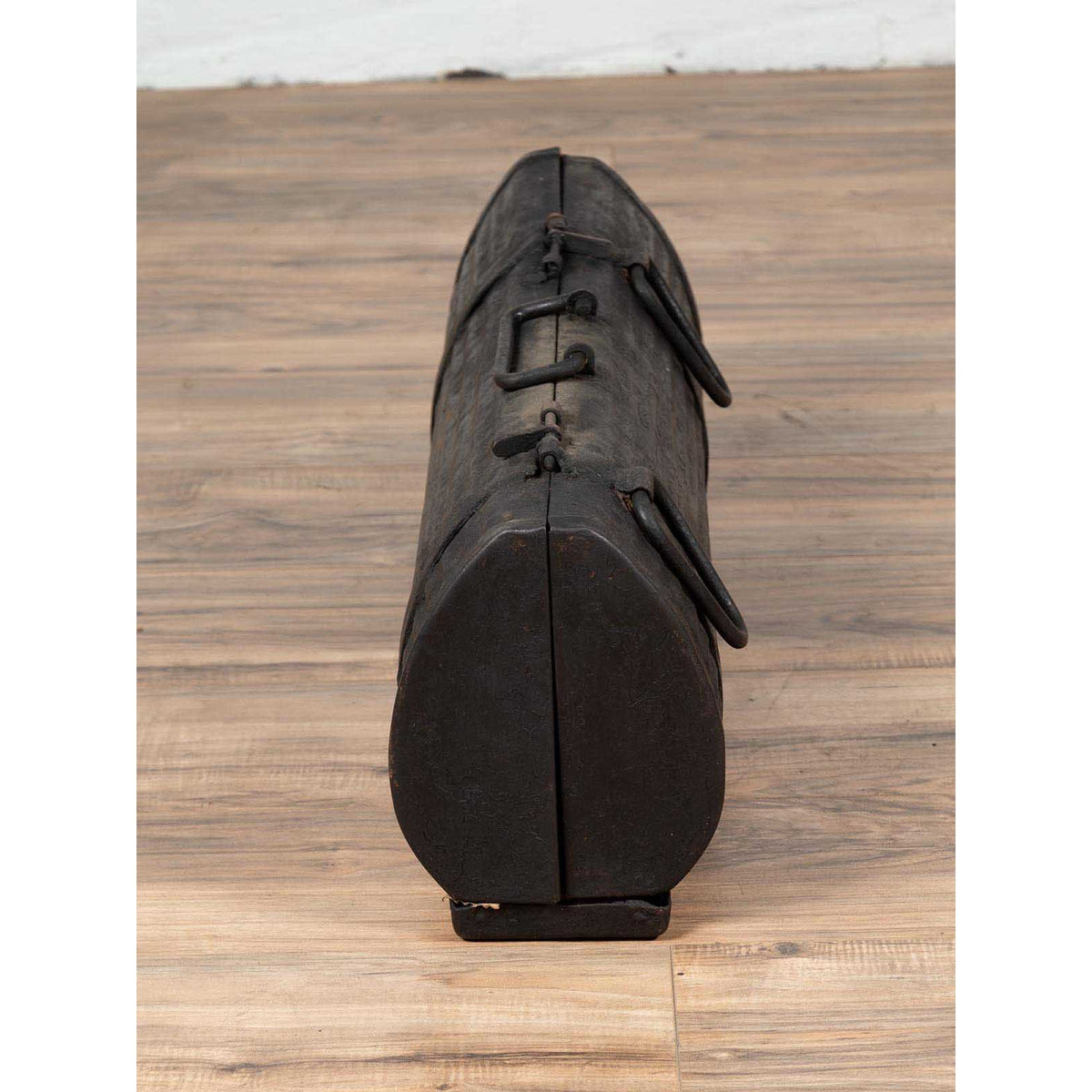 Early 20th Century Industrial Metal Tool Box with Dark Patina, Found in India-7. Asian & Chinese Furniture, Art, Antiques, Vintage Home Décor for sale at FEA Home