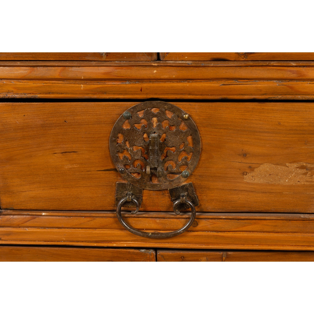 Large Chinese Qing Dynasty Style Wooden Cabinet with Paneled Doors and Drawers-9. Asian & Chinese Furniture, Art, Antiques, Vintage Home Décor for sale at FEA Home