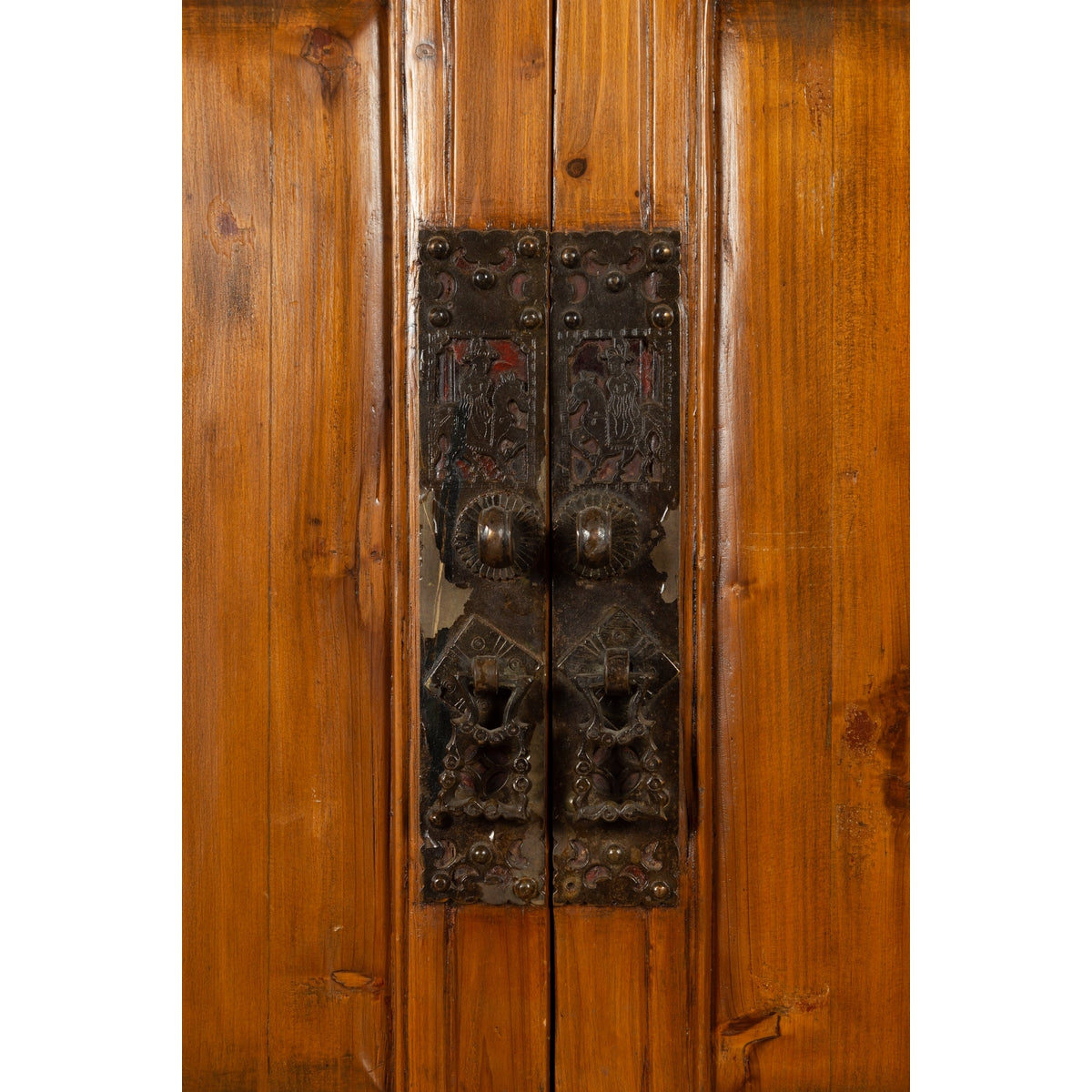 Large Chinese Qing Dynasty Style Wooden Cabinet with Paneled Doors and Drawers-6. Asian & Chinese Furniture, Art, Antiques, Vintage Home Décor for sale at FEA Home