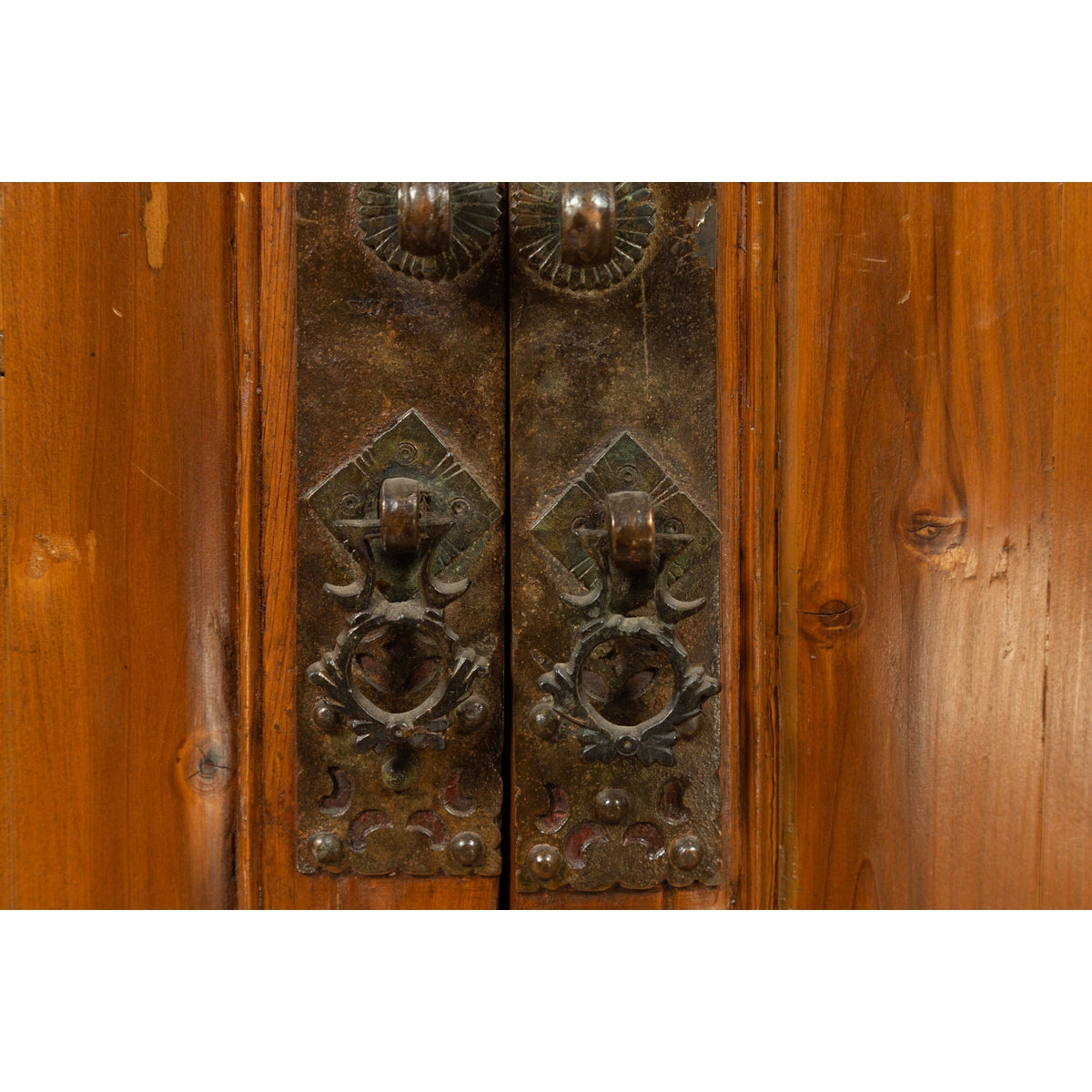 Large Chinese Qing Dynasty Style Wooden Cabinet with Paneled Doors and Drawers-8. Asian & Chinese Furniture, Art, Antiques, Vintage Home Décor for sale at FEA Home