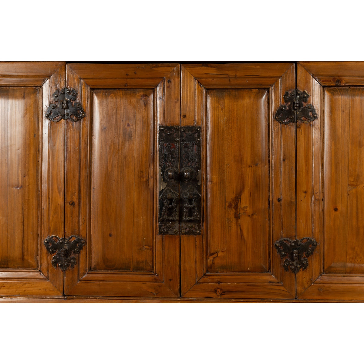 Large Chinese Qing Dynasty Style Wooden Cabinet with Paneled Doors and Drawers-12. Asian & Chinese Furniture, Art, Antiques, Vintage Home Décor for sale at FEA Home