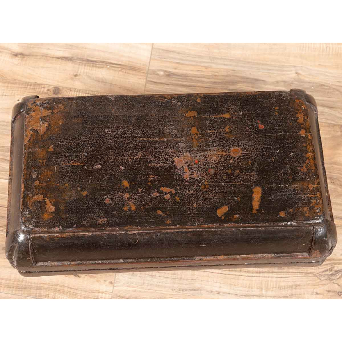 Small Antique Chinese Dowry Basket with Distressed Brown Patina-8. Asian & Chinese Furniture, Art, Antiques, Vintage Home Décor for sale at FEA Home