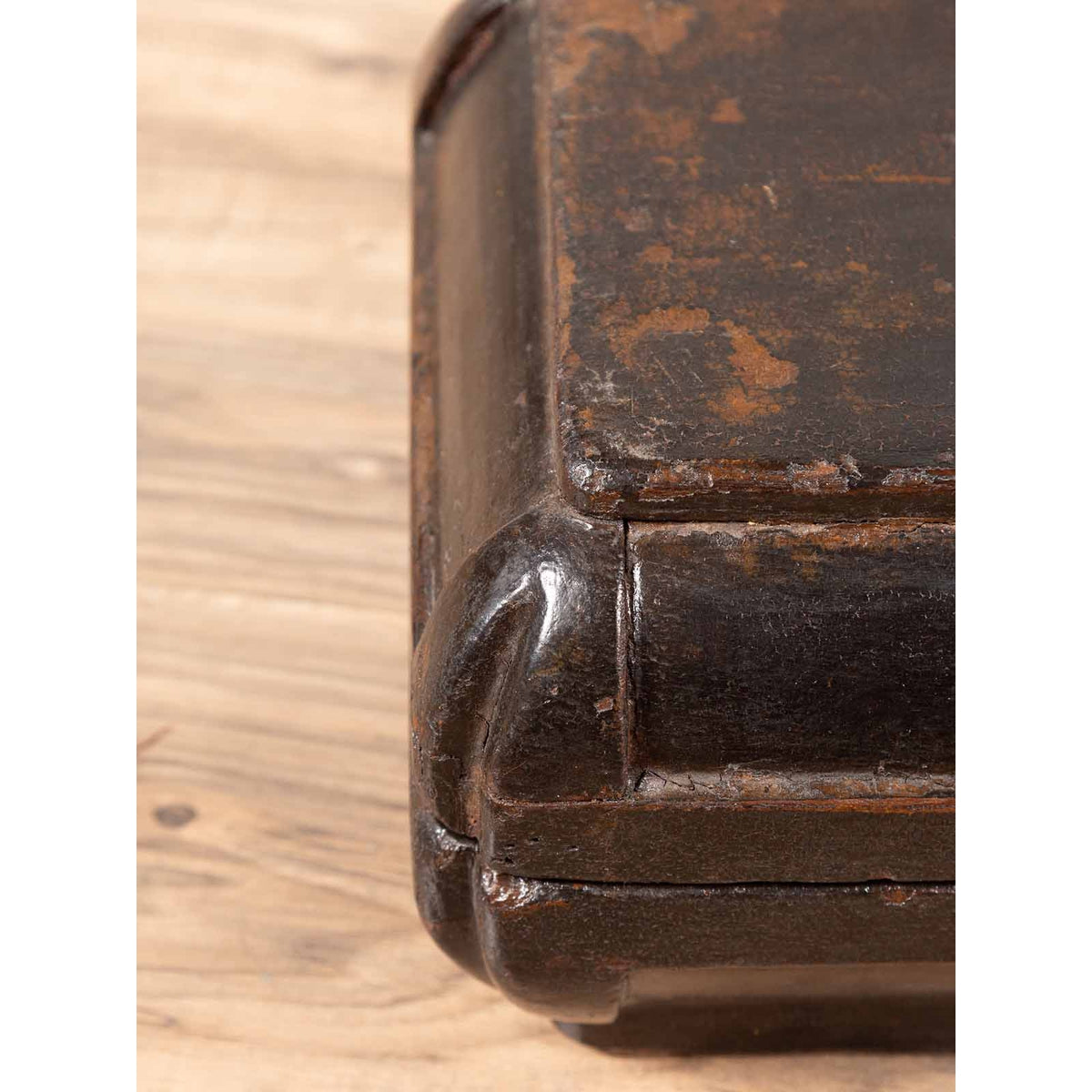 Small Antique Chinese Dowry Basket with Distressed Brown Patina-9. Asian & Chinese Furniture, Art, Antiques, Vintage Home Décor for sale at FEA Home