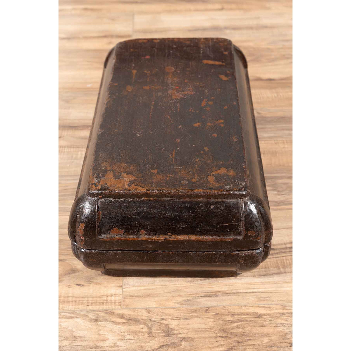 Small Antique Chinese Dowry Basket with Distressed Brown Patina-11. Asian & Chinese Furniture, Art, Antiques, Vintage Home Décor for sale at FEA Home