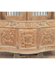 Large Natural Wood Bonnet Top Window Balcony with Hand Carved Foliage Motifs-13. Asian & Chinese Furniture, Art, Antiques, Vintage Home Décor for sale at FEA Home