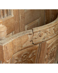 Large Natural Wood Bonnet Top Window Balcony with Hand Carved Foliage Motifs-14. Asian & Chinese Furniture, Art, Antiques, Vintage Home Décor for sale at FEA Home
