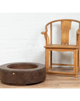 Meiji Period Japanese Wood Root Round Hibachi with Brown Patina, circa 1900-2. Asian & Chinese Furniture, Art, Antiques, Vintage Home Décor for sale at FEA Home