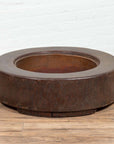 Meiji Period Japanese Wood Root Round Hibachi with Brown Patina, circa 1900-6. Asian & Chinese Furniture, Art, Antiques, Vintage Home Décor for sale at FEA Home