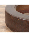 Meiji Period Japanese Wood Root Round Hibachi with Brown Patina, circa 1900-9. Asian & Chinese Furniture, Art, Antiques, Vintage Home Décor for sale at FEA Home