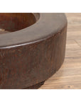Meiji Period Japanese Wood Root Round Hibachi with Brown Patina, circa 1900-5. Asian & Chinese Furniture, Art, Antiques, Vintage Home Décor for sale at FEA Home
