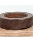 Meiji Period Japanese Wood Root Round Hibachi with Brown Patina, circa 1900-3. Asian & Chinese Furniture, Art, Antiques, Vintage Home Décor for sale at FEA Home