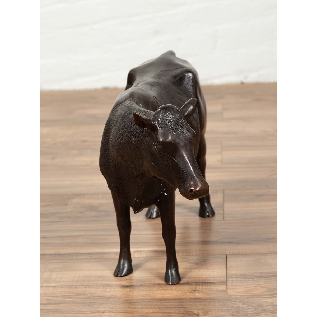 Contemporary Lost Wax Cast Bronze Custom Design Sculpture of a Holstein Cow-6. Asian & Chinese Furniture, Art, Antiques, Vintage Home Décor for sale at FEA Home
