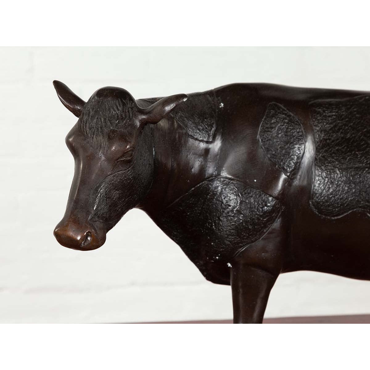 Contemporary Lost Wax Cast Bronze Custom Design Sculpture of a Holstein Cow-10. Asian & Chinese Furniture, Art, Antiques, Vintage Home Décor for sale at FEA Home