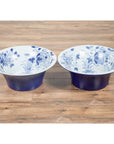 Pair of Blue & White Porcelain Basins with Floral Motifs-4. Asian & Chinese Furniture, Art, Antiques, Vintage Home Décor for sale at FEA Home
