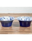 Pair of Blue & White Porcelain Basins with Floral Motifs-6. Asian & Chinese Furniture, Art, Antiques, Vintage Home Décor for sale at FEA Home