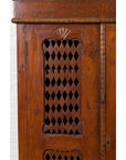Indian Hand Carved Cabinet with Open Diamond Design and Painted Fan Motifs-6. Asian & Chinese Furniture, Art, Antiques, Vintage Home Décor for sale at FEA Home