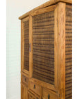 Indonesian Cabinet with Rattan Doors, Drawers and Fretwork Sliding Panels-5. Asian & Chinese Furniture, Art, Antiques, Vintage Home Décor for sale at FEA Home