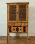 Indonesian Cabinet with Rattan Doors, Drawers and Fretwork Sliding Panels-2. Asian & Chinese Furniture, Art, Antiques, Vintage Home Décor for sale at FEA Home