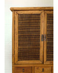 Indonesian Cabinet with Rattan Doors, Drawers and Fretwork Sliding Panels-6. Asian & Chinese Furniture, Art, Antiques, Vintage Home Décor for sale at FEA Home