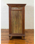 Large 19th Century Cabinet with Carved Floral Motifs and Distressed Verde Finish-10. Asian & Chinese Furniture, Art, Antiques, Vintage Home Décor for sale at FEA Home