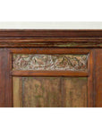 Large 19th Century Cabinet with Carved Floral Motifs and Distressed Verde Finish-11. Asian & Chinese Furniture, Art, Antiques, Vintage Home Décor for sale at FEA Home