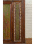 Large 19th Century Cabinet with Carved Floral Motifs and Distressed Verde Finish-9. Asian & Chinese Furniture, Art, Antiques, Vintage Home Décor for sale at FEA Home