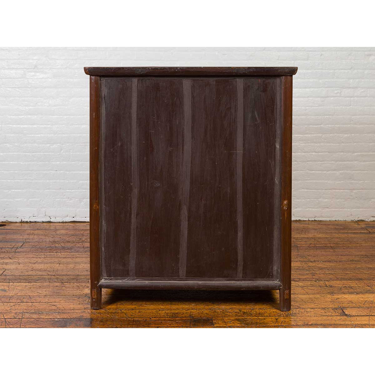Chinese Antique Elm Two-Toned Cabinet with Cut Bronze Hardware and Yellow Patina-7. Asian & Chinese Furniture, Art, Antiques, Vintage Home Décor for sale at FEA Home