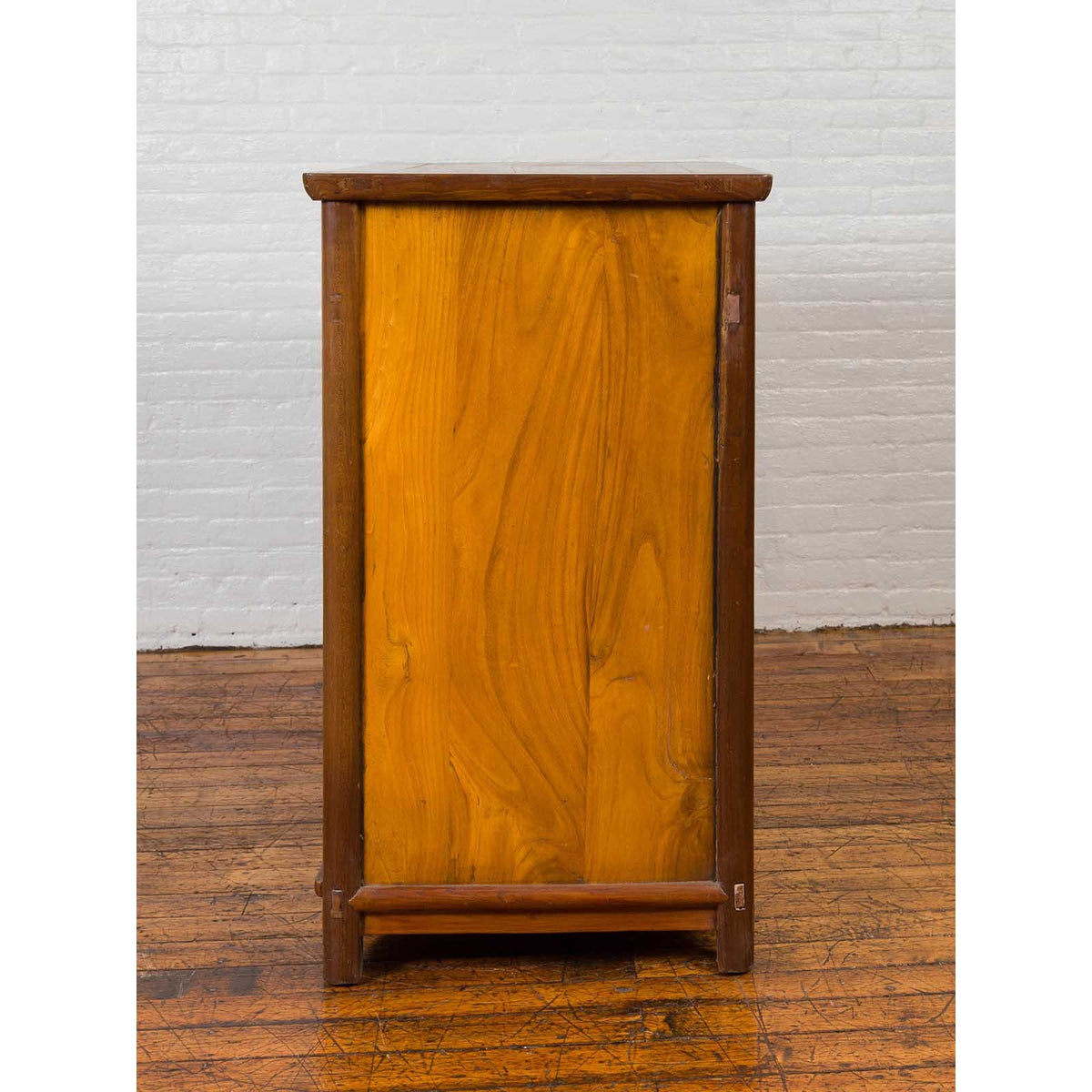 Chinese Antique Elm Two-Toned Cabinet with Cut Bronze Hardware and Yellow Patina-5. Asian & Chinese Furniture, Art, Antiques, Vintage Home Décor for sale at FEA Home