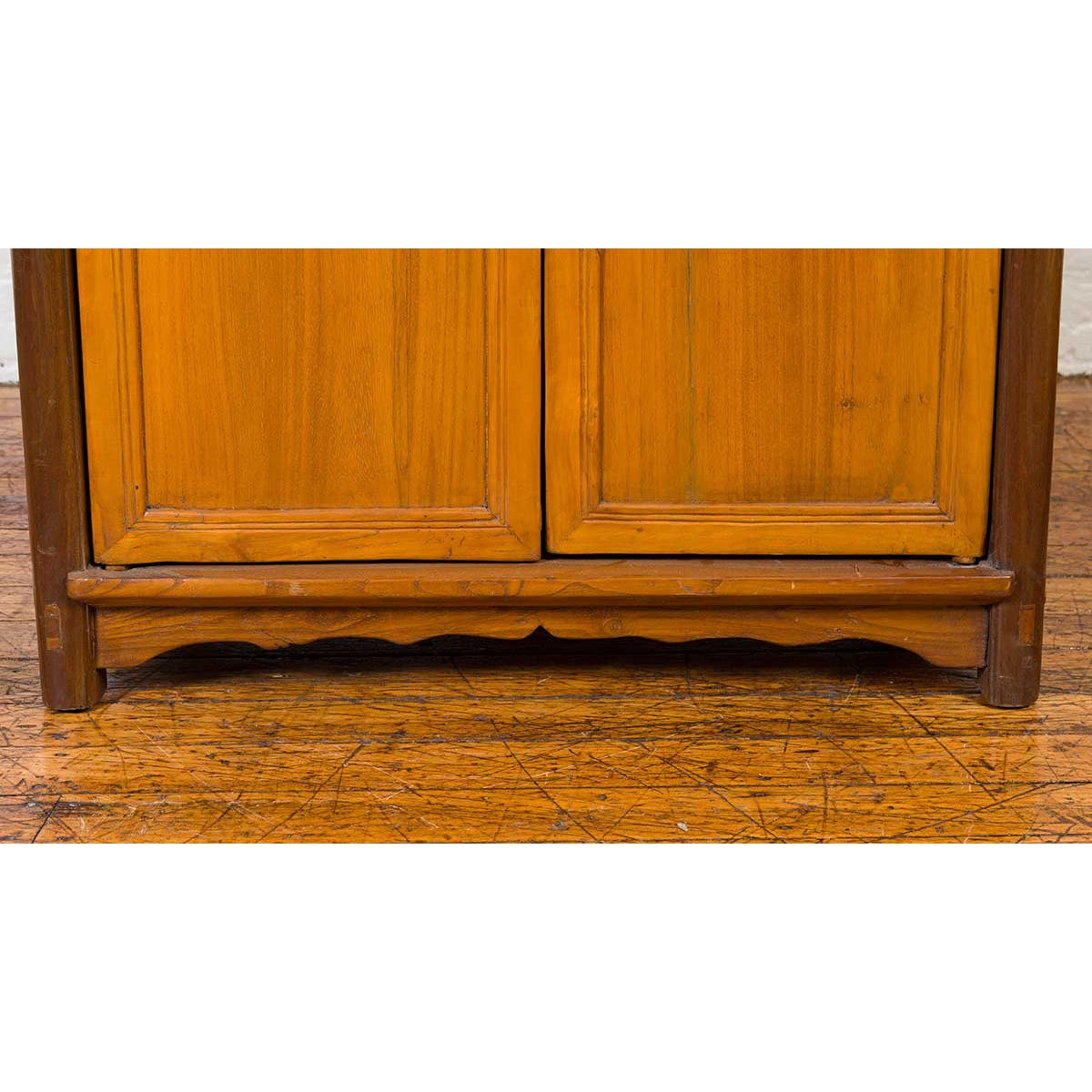 Chinese Antique Elm Two-Toned Cabinet with Cut Bronze Hardware and Yellow Patina-11. Asian & Chinese Furniture, Art, Antiques, Vintage Home Décor for sale at FEA Home