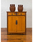 Chinese Antique Elm Two-Toned Cabinet with Cut Bronze Hardware and Yellow Patina-14. Asian & Chinese Furniture, Art, Antiques, Vintage Home Décor for sale at FEA Home